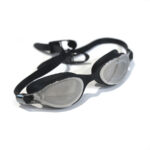 Soft silicone goggles, anti-fog, slightly mirrored, black
