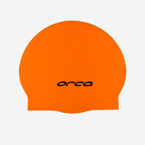 Orca Silicone Swim Cap High Vis Orange (DVA0TT54), view 1