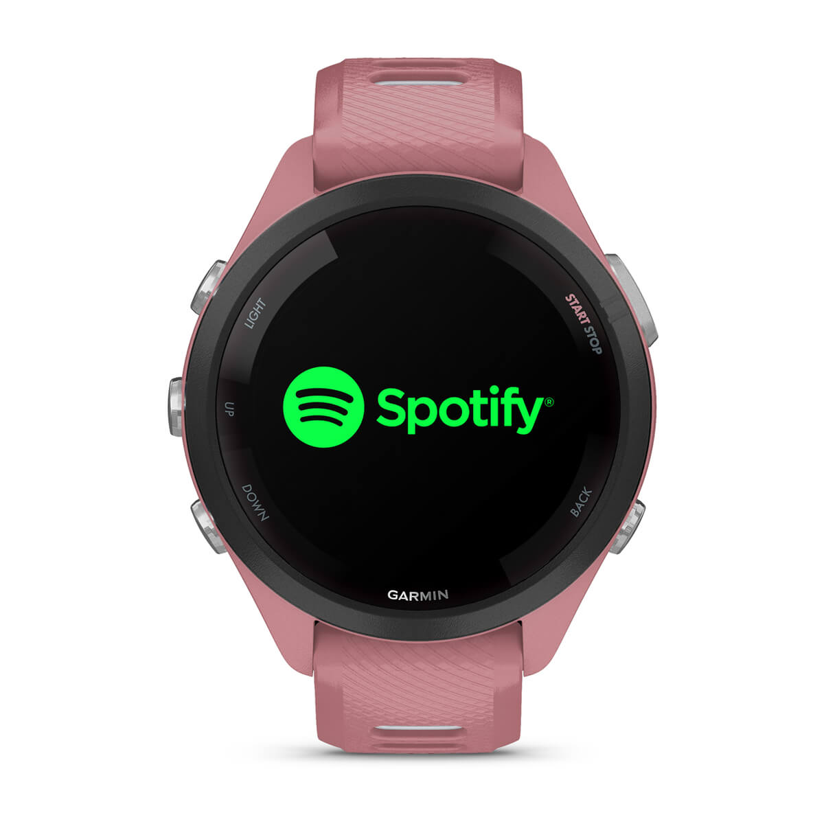 Garmin Forerunner 265 Series - Forerunner 265S, Black Bezel with Light Pink Case and Light Pink/Powder Grey Silicone Band — Detail 3