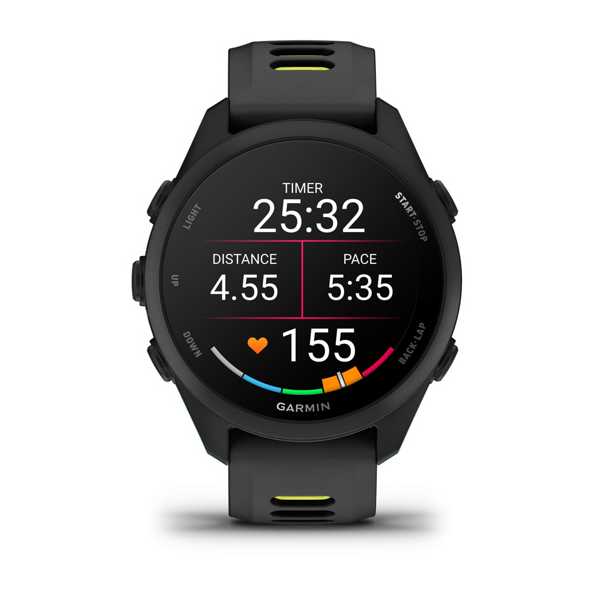 Garmin Forerunner 170 Series - Standard, Black with Black/Amp Yellow Band — Detail 3