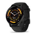 Garmin Venu 3, Slate stainless steel bezel with black case and silicone band