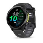 Garmin Forerunner 970, Carbon grey dlc titanium with black case and black/translucent whitestone band