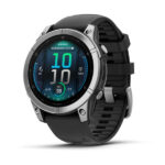 Garmin fēnix E – 47 mm, AMOLED, Stainless steel with Black Silicone Band